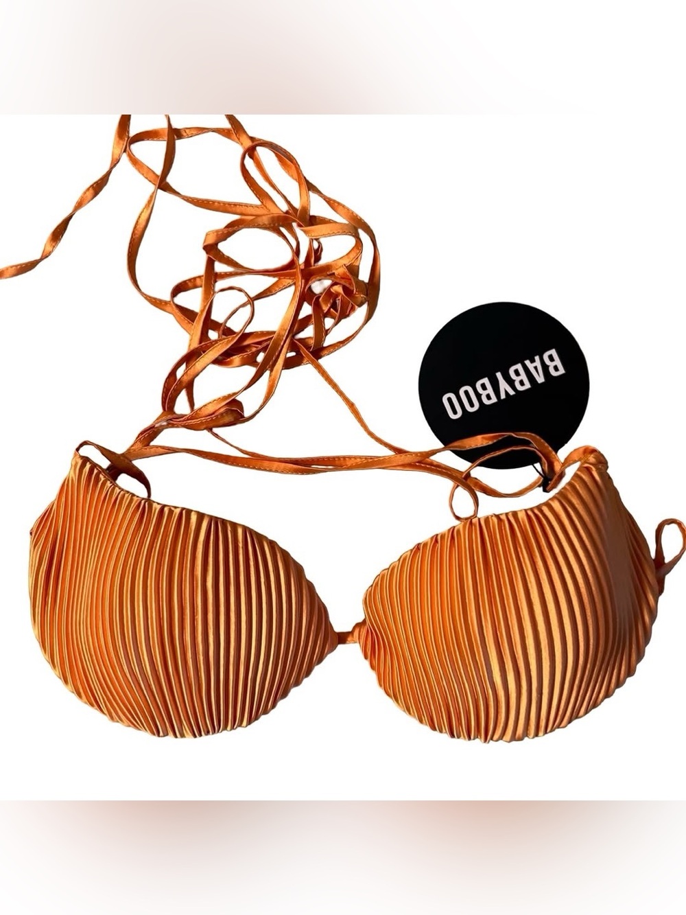 BABYBOO mermaidcore orange / bronze Bikini Top | Pleated Resort Top